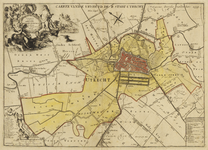 216021 Kaart van het grondgebied van de stadsvrijheid van Utrecht met directe omgeving; met weergave van het ...